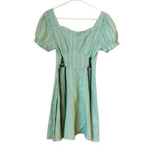 Mint Green Dressfo Cotton Coquette Style Corset Mini Dress Size 6